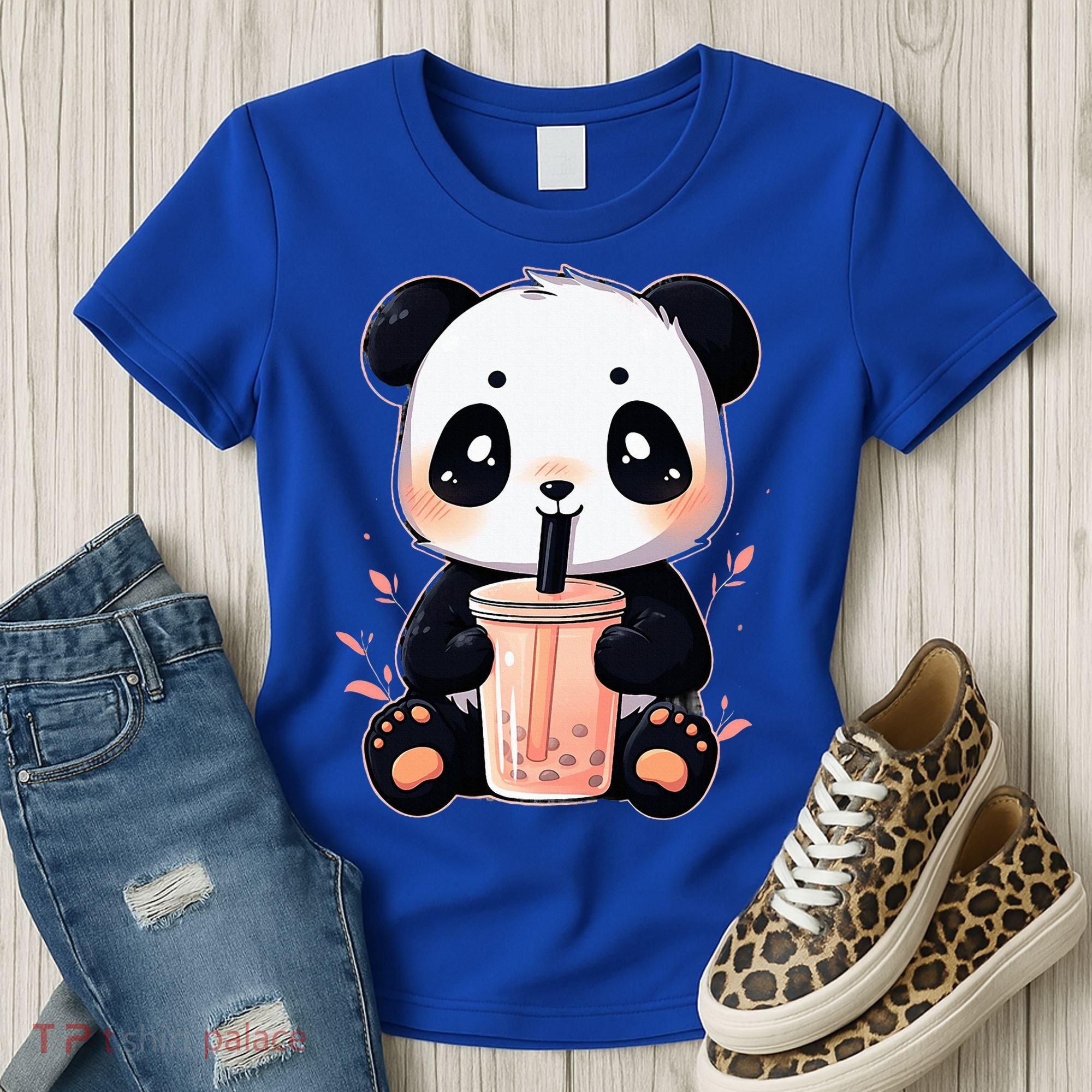 Panda Bear Boba Tea Bubble Tea Anime Kawaii  Women's T-Shirt