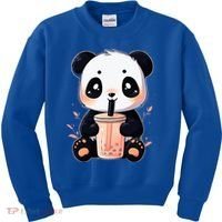 Panda Bear Boba Tea Bubble Tea Anime Kawaii  Kids Sweatshirt thumb 0