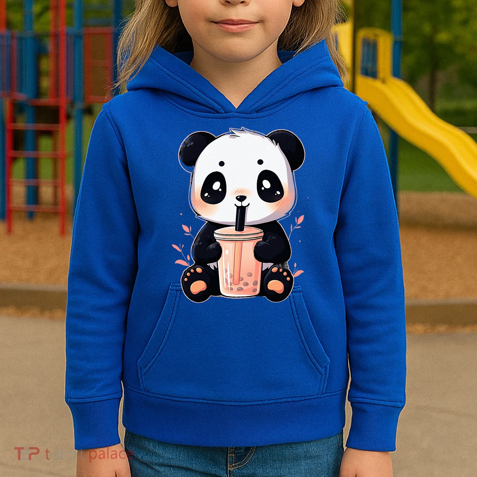 Panda Bear Boba Tea Bubble Tea Anime Kawaii  Kids Hoodie