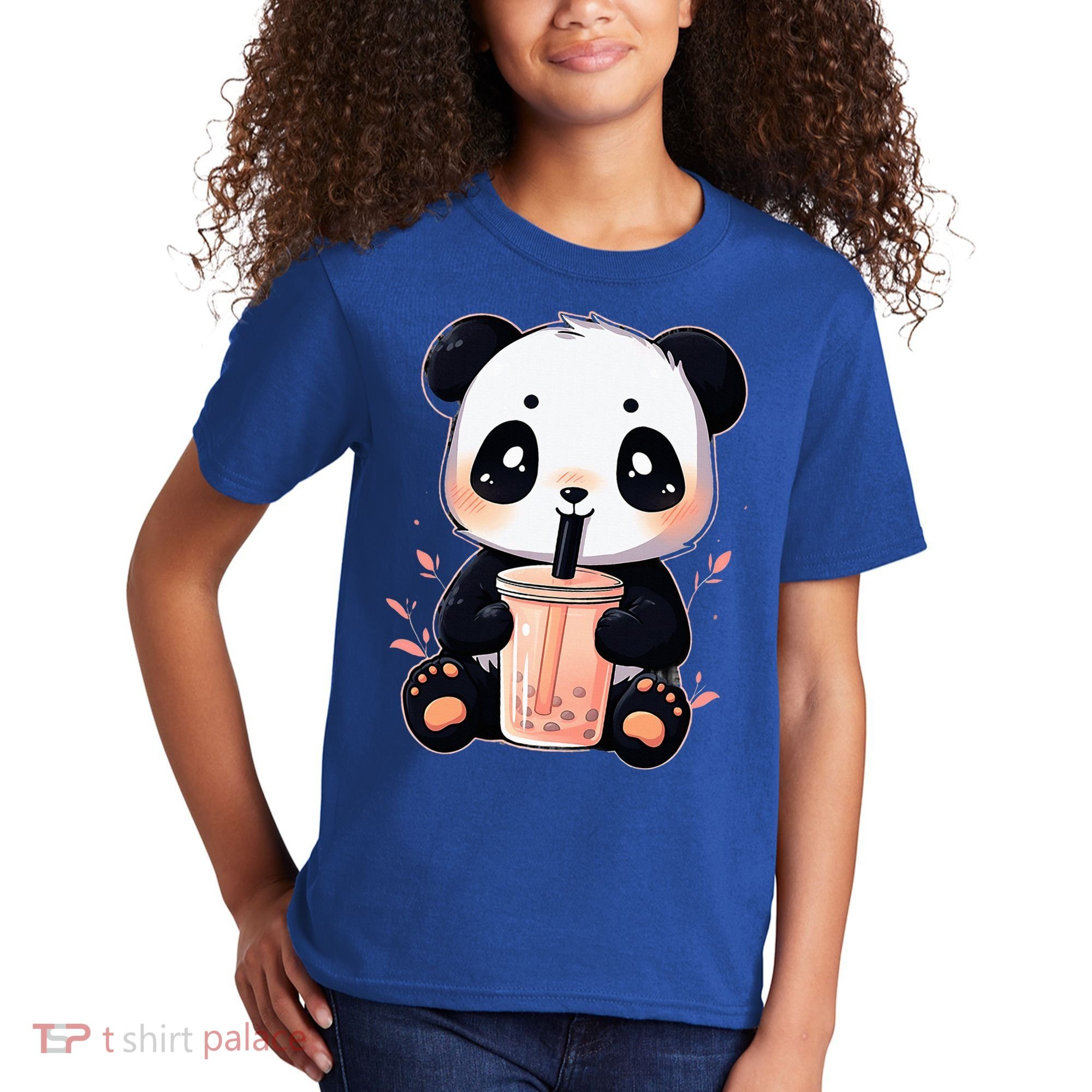 Panda Bear Boba Tea Bubble Tea Anime Kawaii  Kids T-Shirt