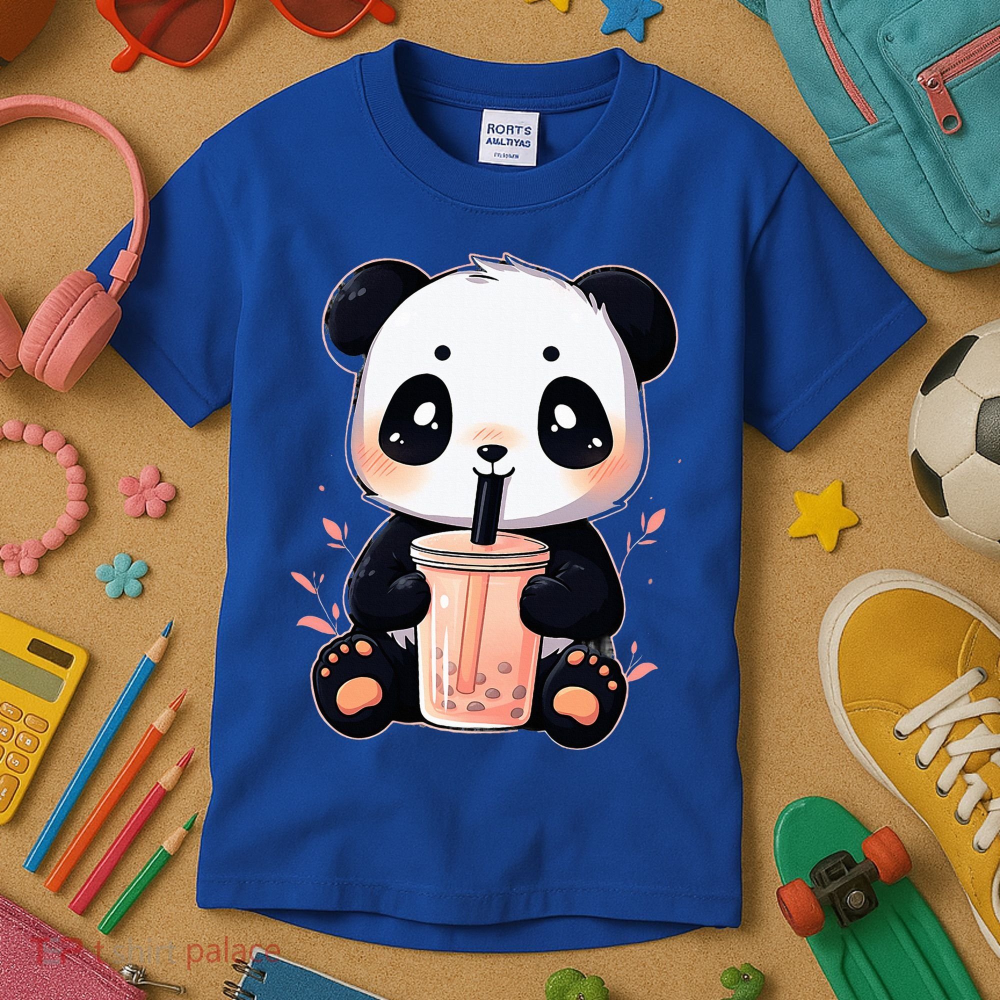 Panda Bear Boba Tea Bubble Tea Anime Kawaii  Kids T-Shirt