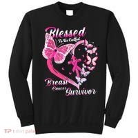 Pink Butterfly Blessed To Be Called Breast Cancer Survivor Sweatshirt thumb 0