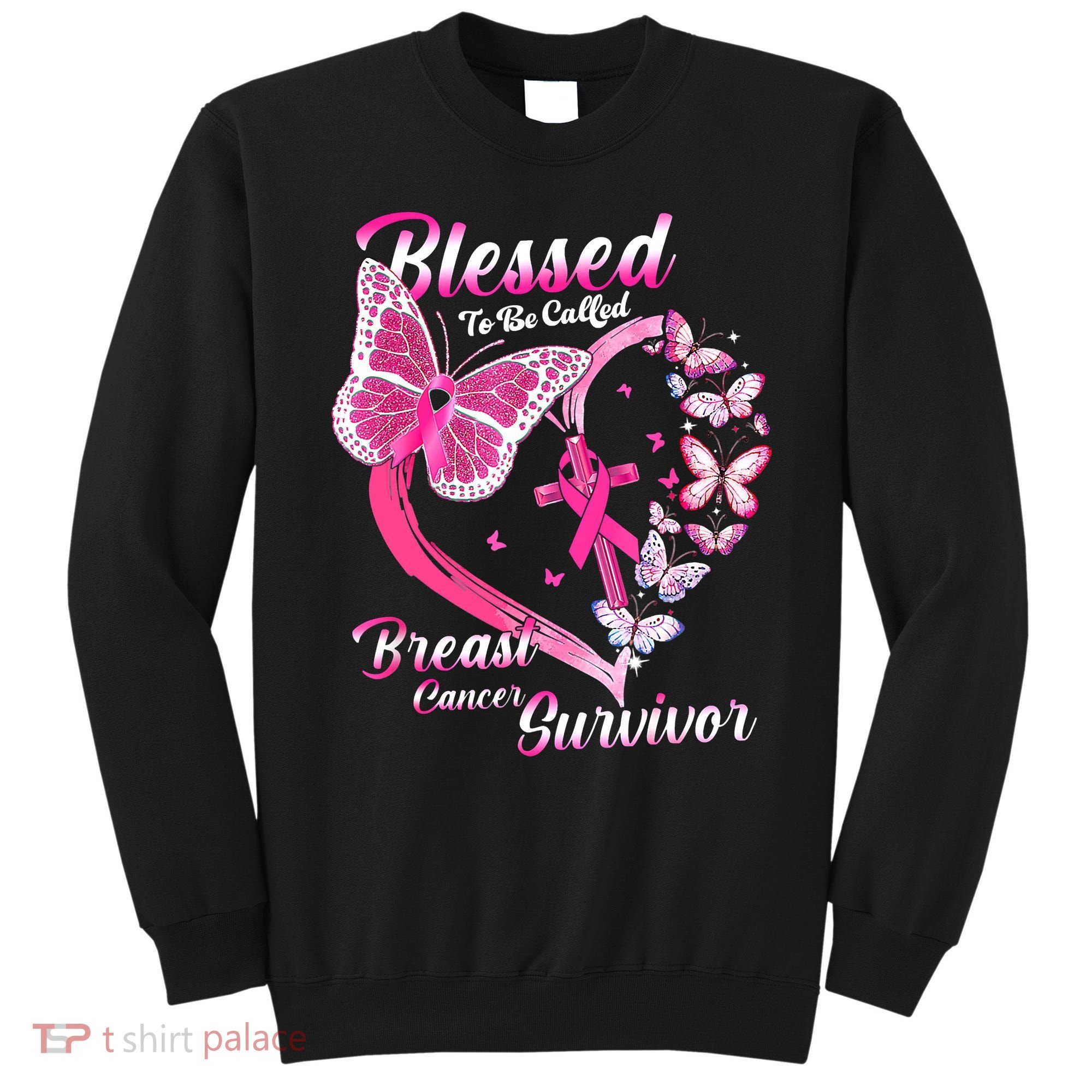 Pink Butterfly Blessed To Be Called Breast Cancer Survivor Sweatshirt