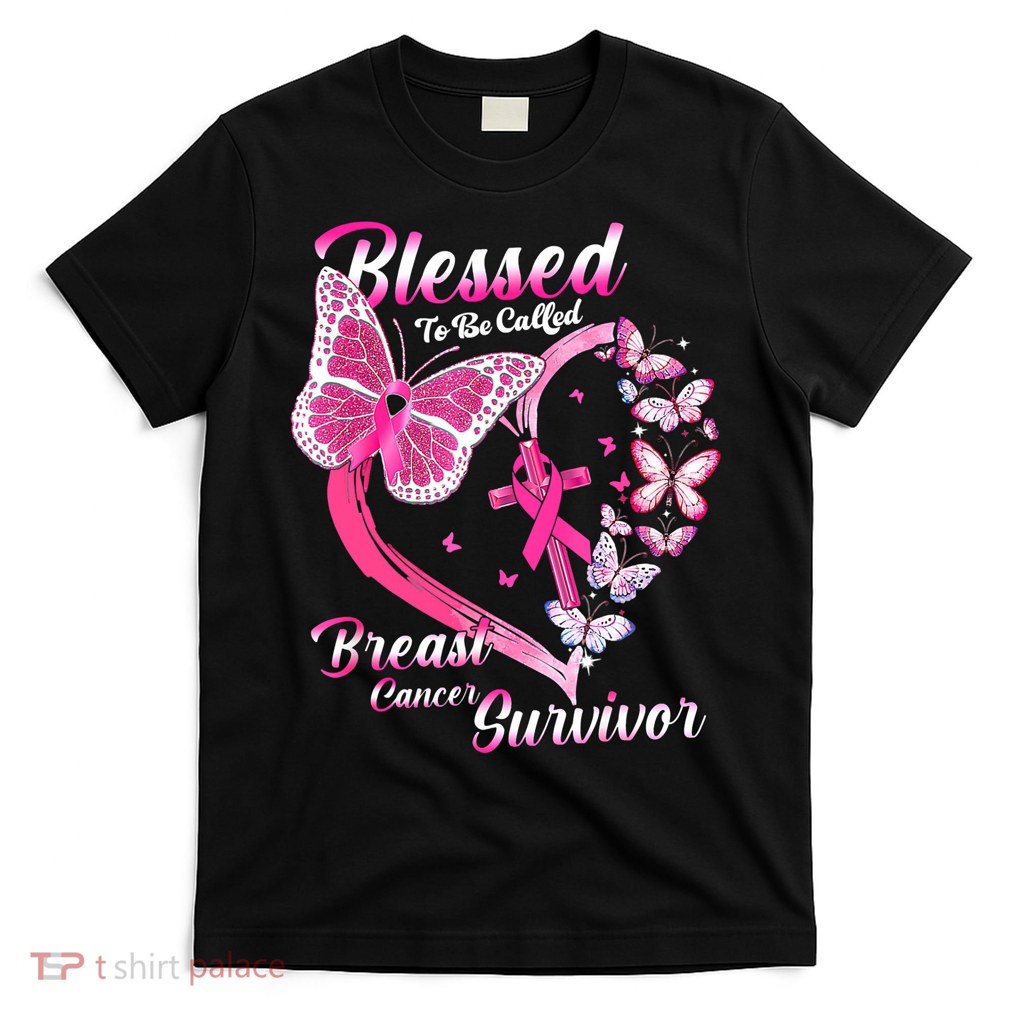 Pink Butterfly Blessed To Be Called Breast Cancer Survivor T-Shirt
