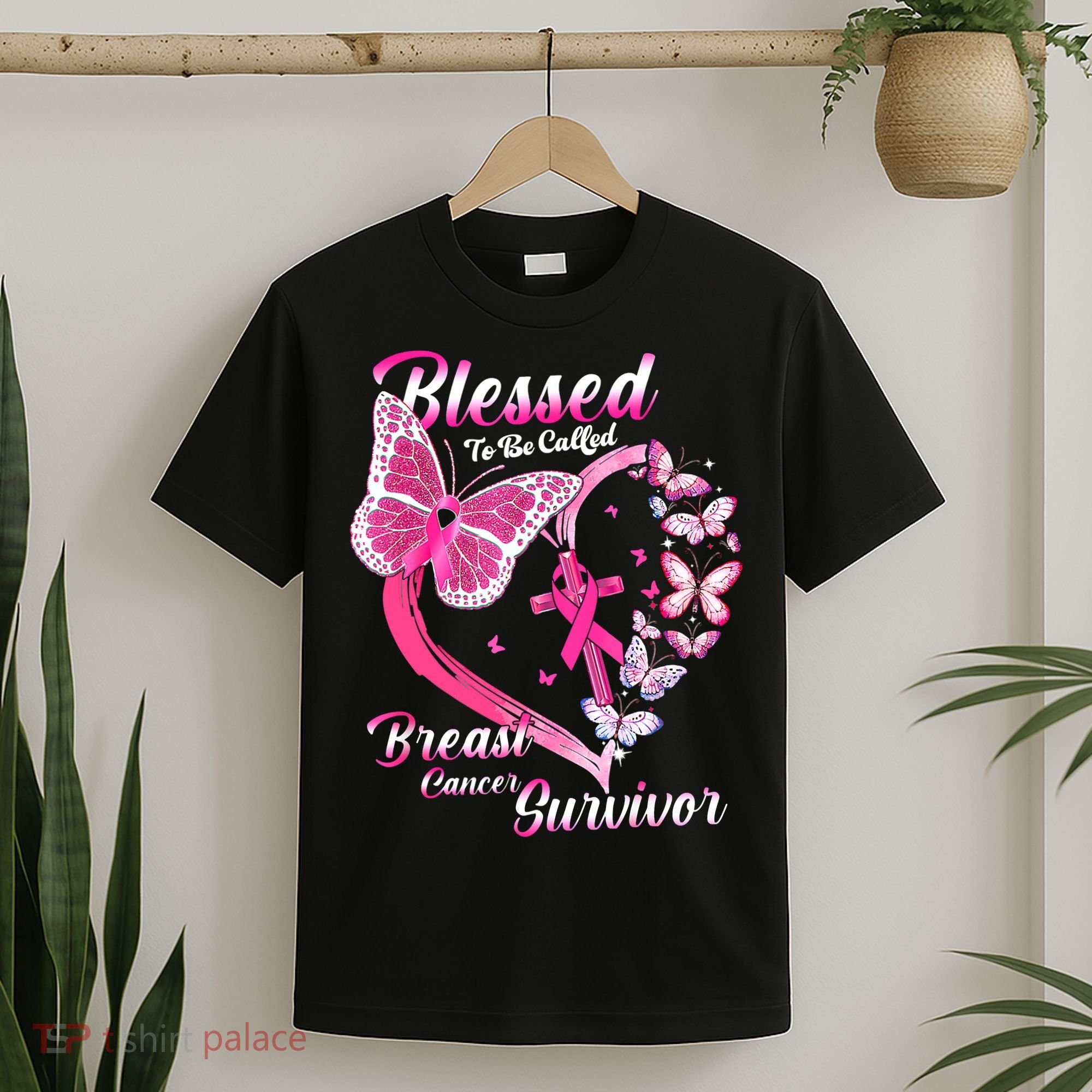 Pink Butterfly Blessed To Be Called Breast Cancer Survivor T-Shirt