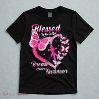 Pink Butterfly Blessed To Be Called Breast Cancer Survivor T-Shirt thumb 5