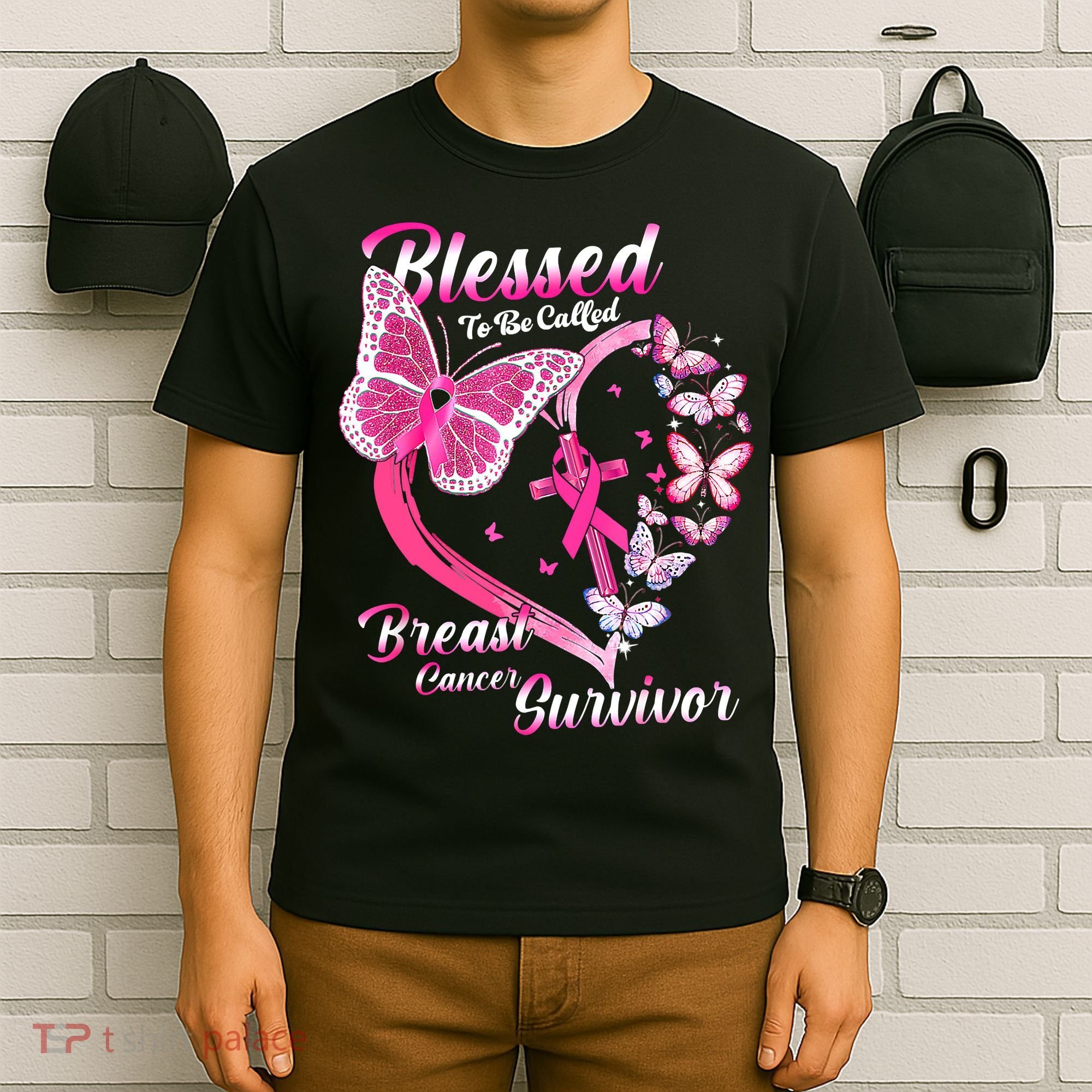 Pink Butterfly Blessed To Be Called Breast Cancer Survivor T-Shirt