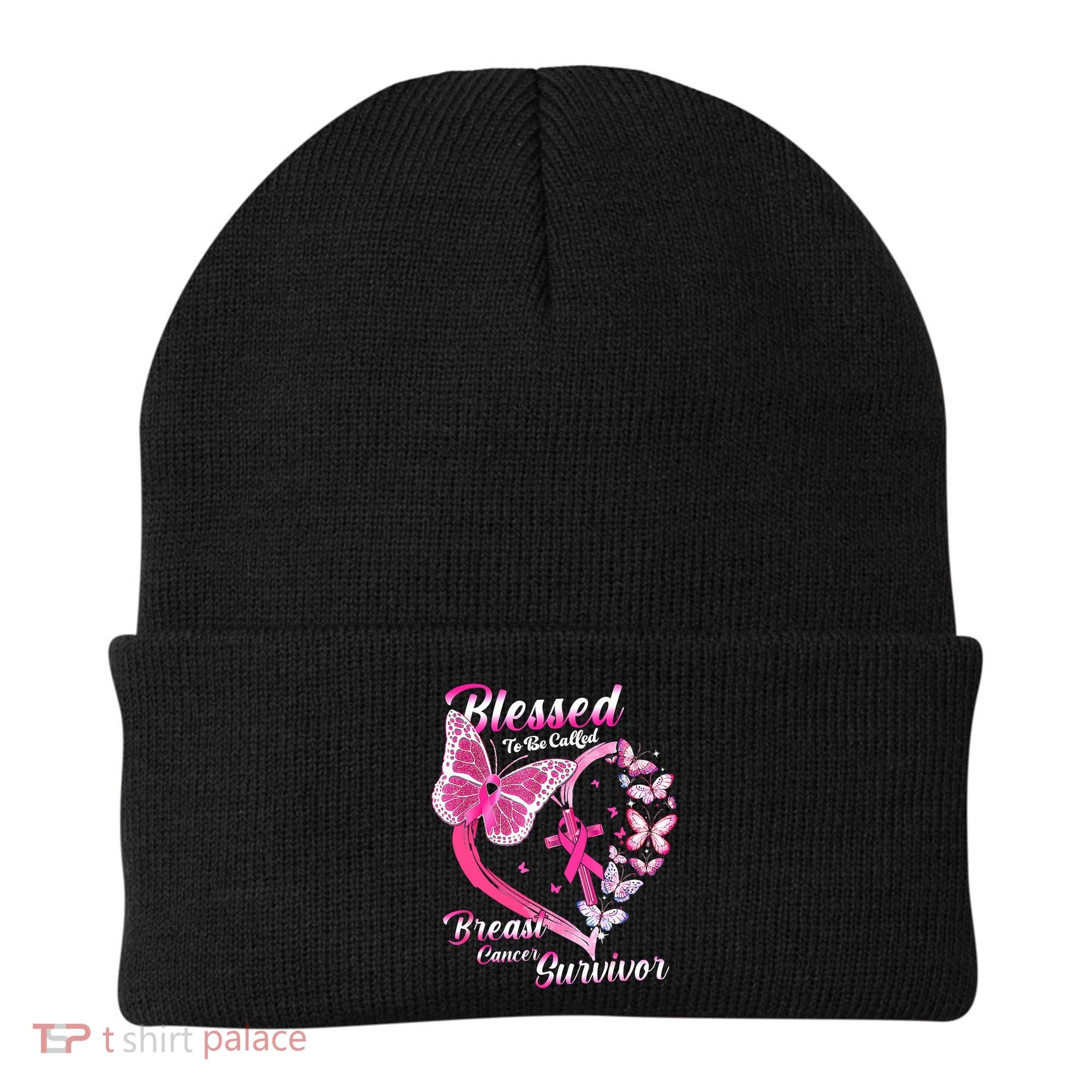 Pink Butterfly Blessed To Be Called Breast Cancer Survivor Beanie