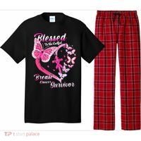 Pink Butterfly Blessed To Be Called Breast Cancer Survivor Pajama Set thumb 0