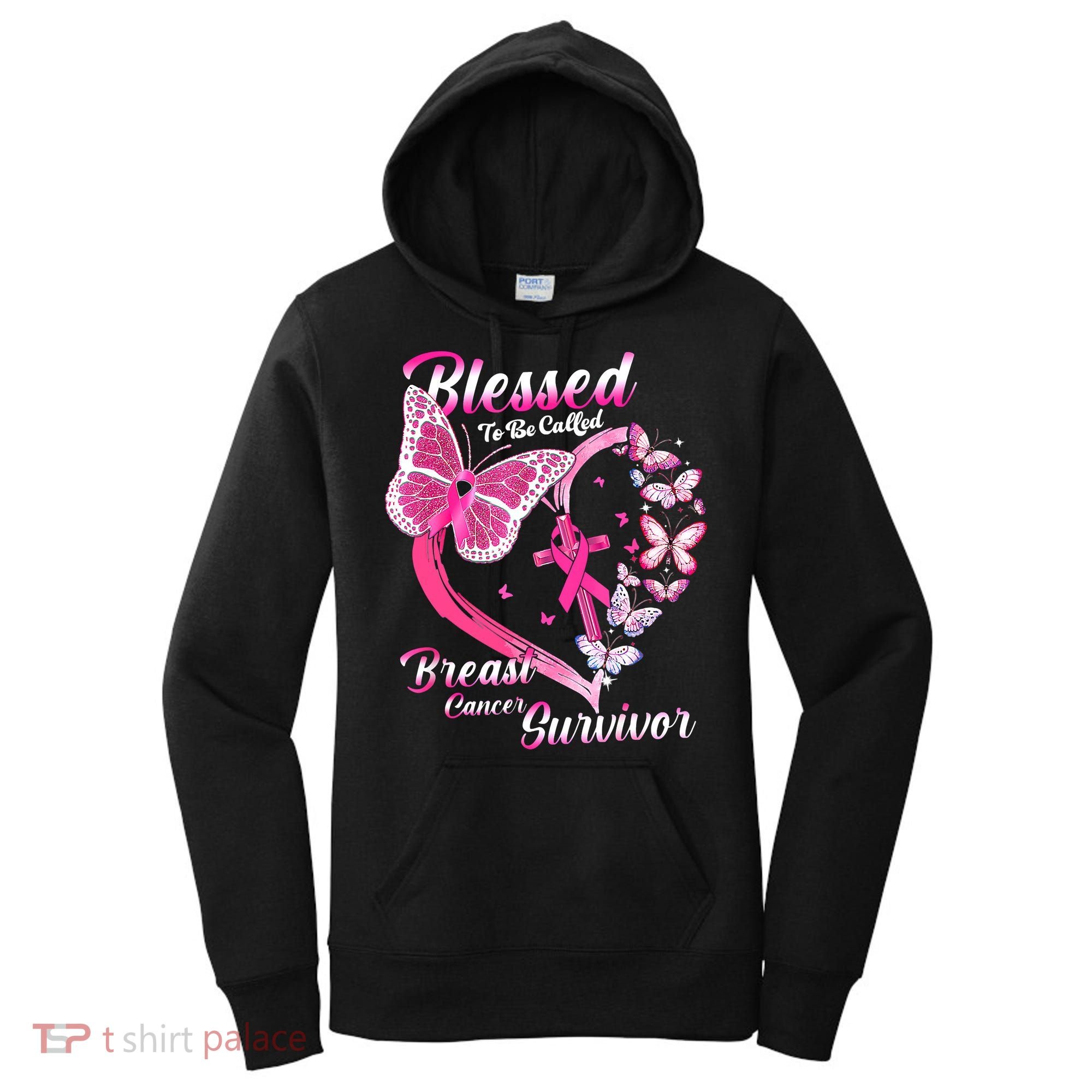 Pink Butterfly Blessed To Be Called Breast Cancer Survivor Women's Hoodie