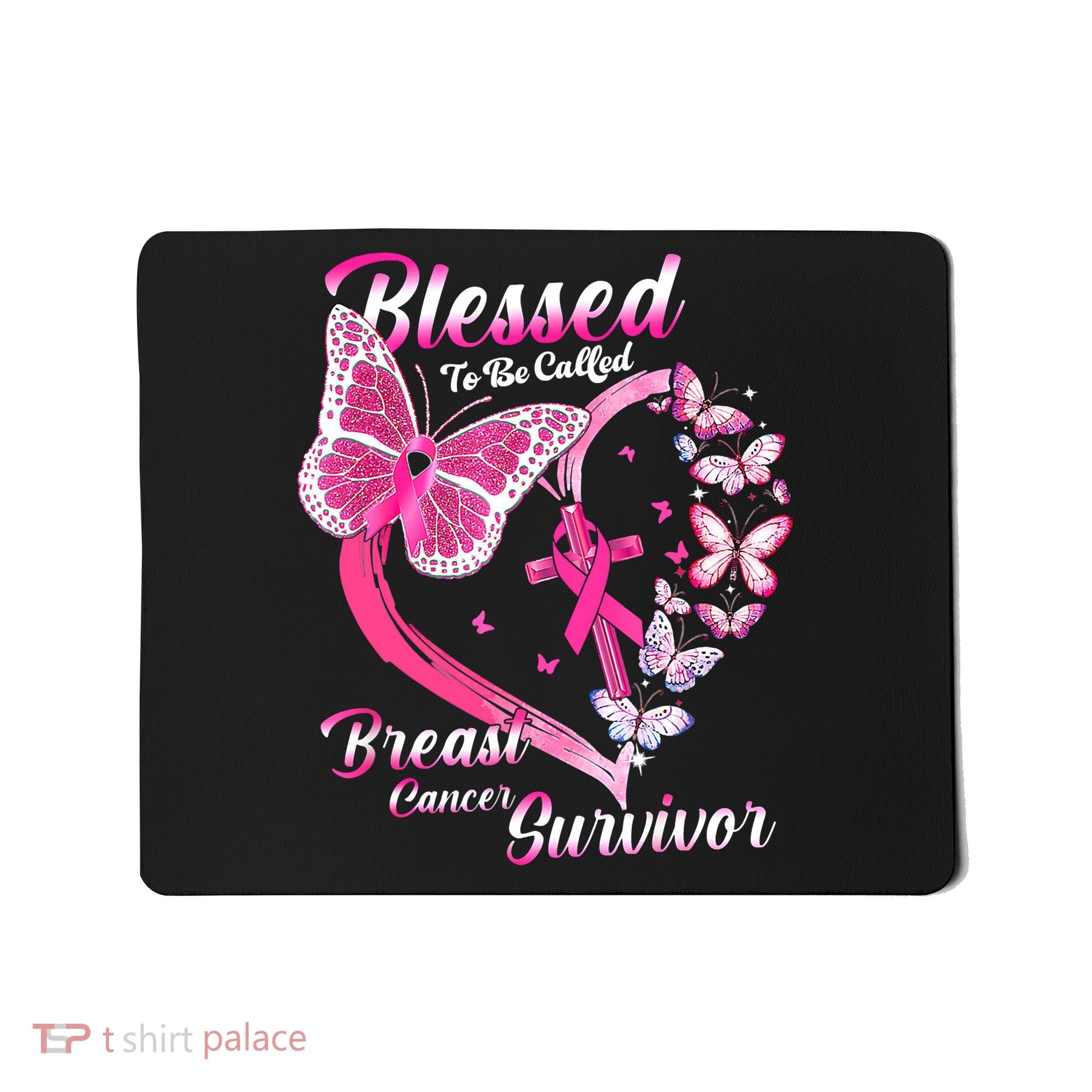 Pink Butterfly Blessed To Be Called Breast Cancer Survivor Mousepad