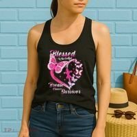Pink Butterfly Blessed To Be Called Breast Cancer Survivor Women's Tank Top thumb 2