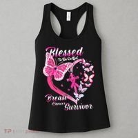 Pink Butterfly Blessed To Be Called Breast Cancer Survivor Women's Tank Top thumb 3