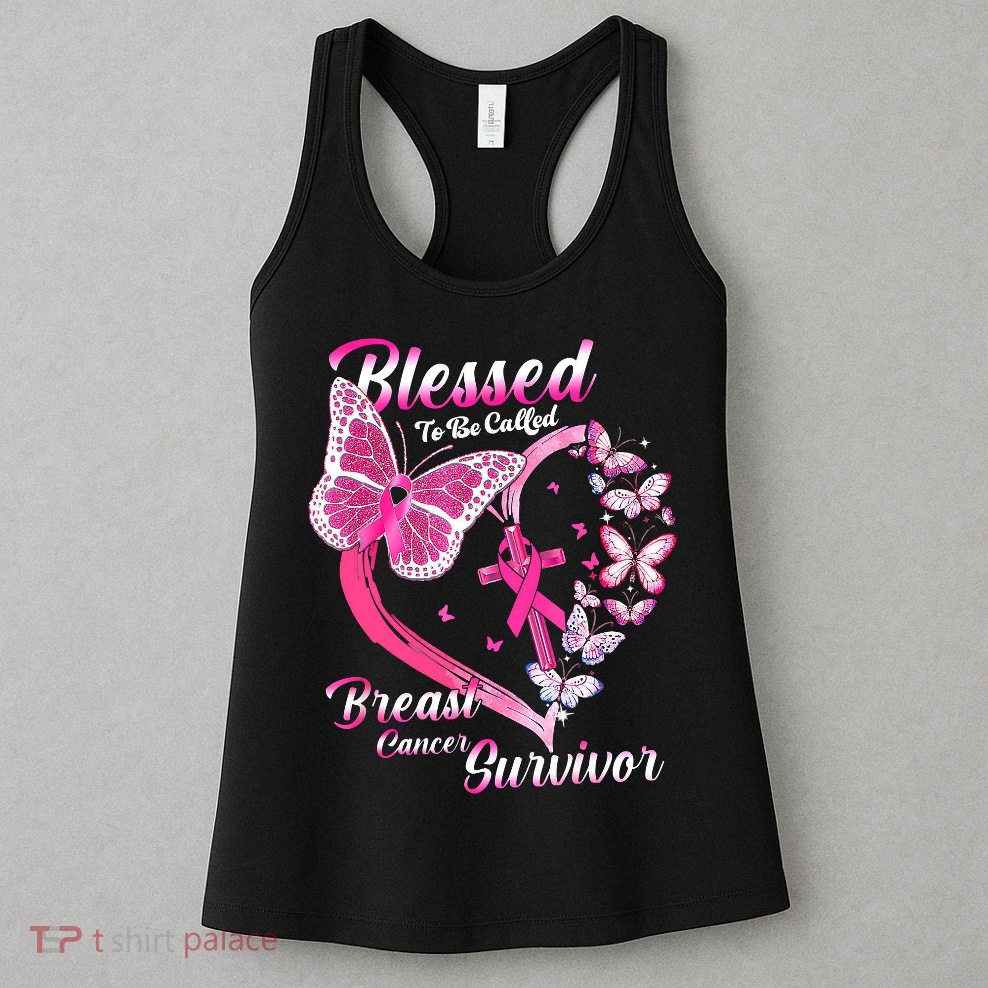 Pink Butterfly Blessed To Be Called Breast Cancer Survivor Women's Tank Top