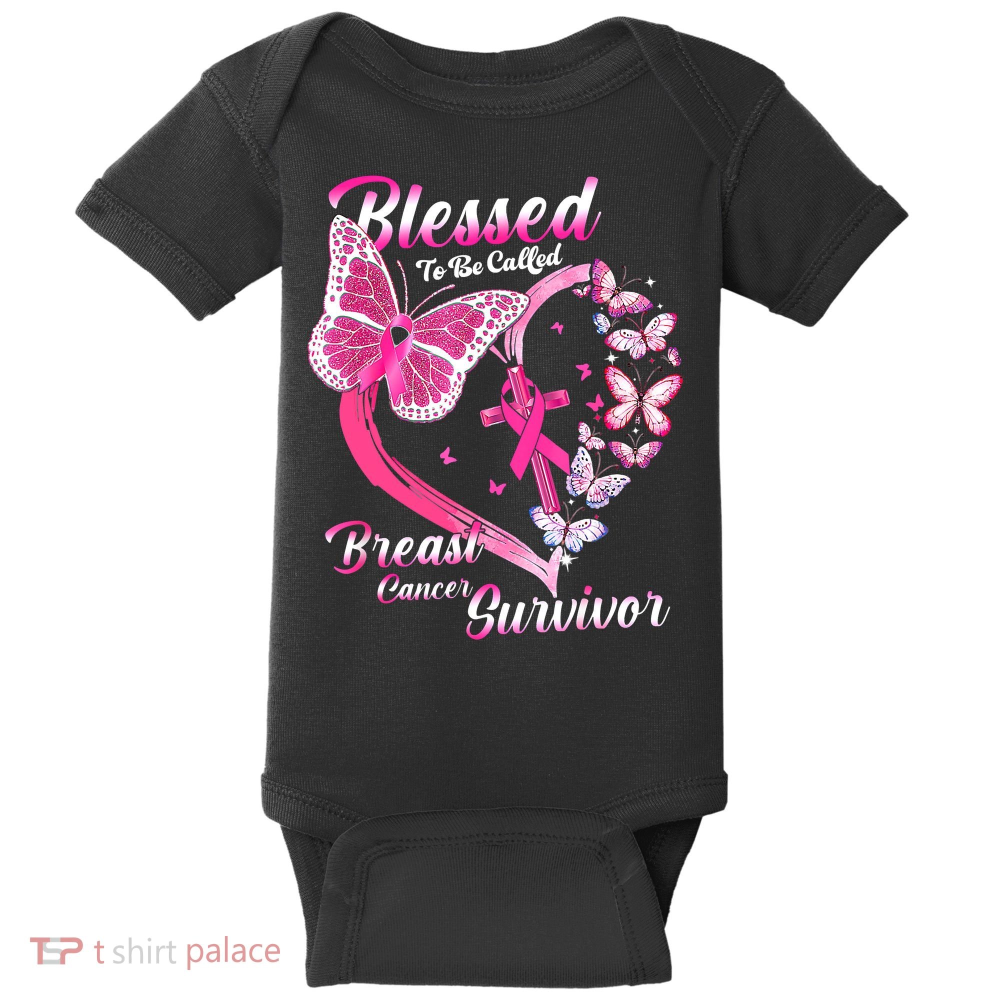 Pink Butterfly Blessed To Be Called Breast Cancer Survivor Baby Bodysuit