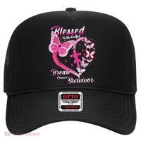 Pink Butterfly Blessed To Be Called Breast Cancer Survivor Hat thumb 0