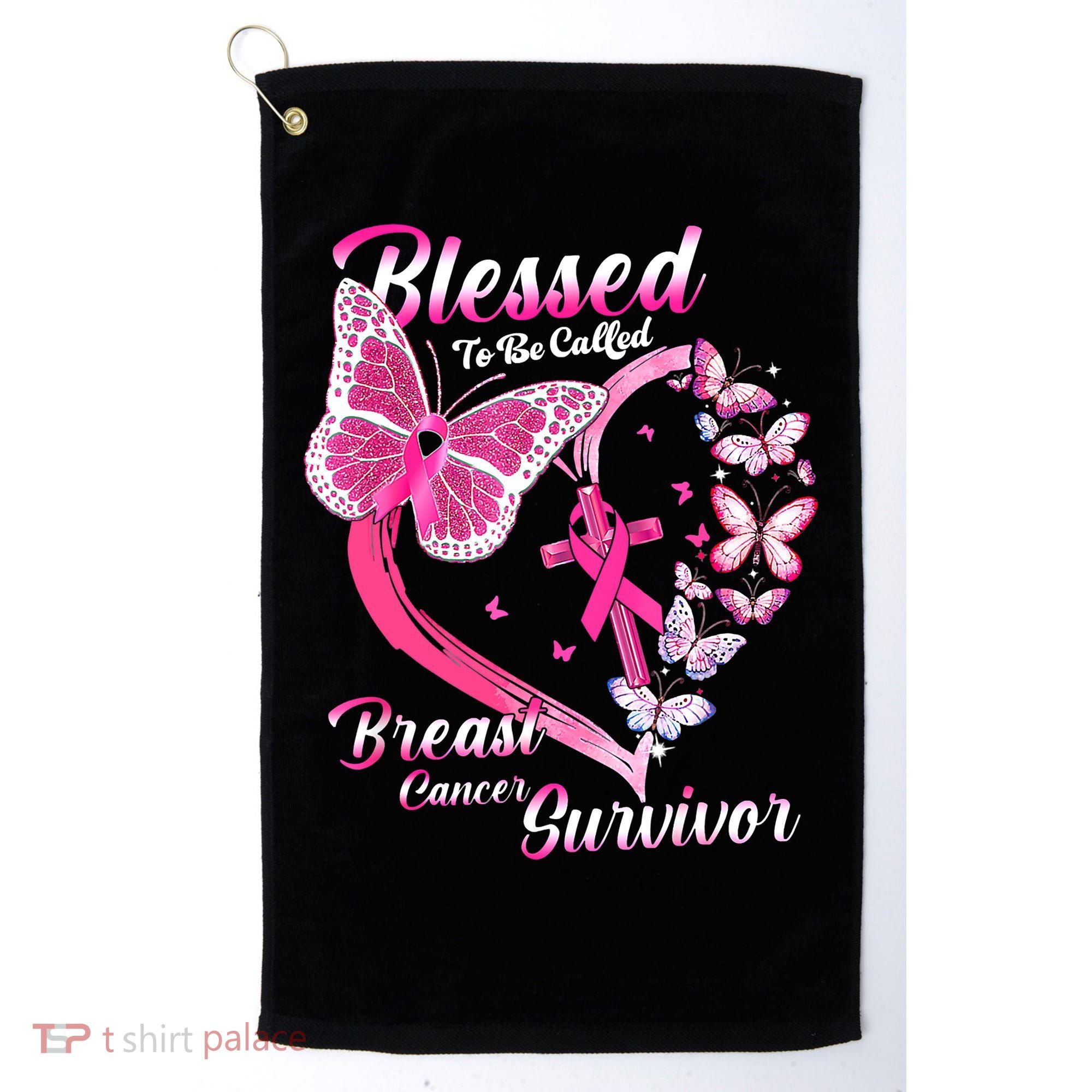 Pink Butterfly Blessed To Be Called Breast Cancer Survivor Golf Towel
