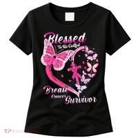 Pink Butterfly Blessed To Be Called Breast Cancer Survivor Women's T-Shirt thumb 0