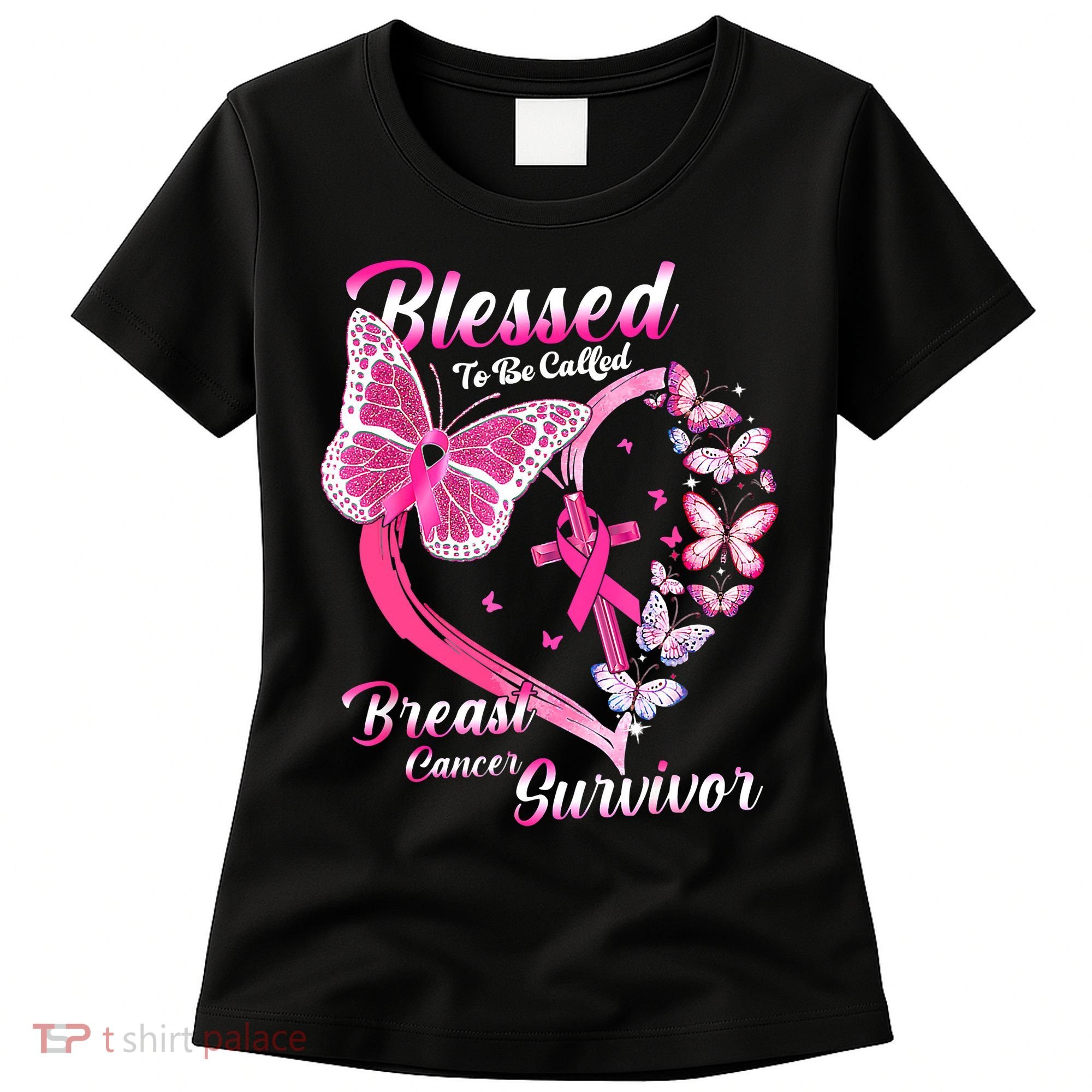 Pink Butterfly Blessed To Be Called Breast Cancer Survivor Women's T-Shirt