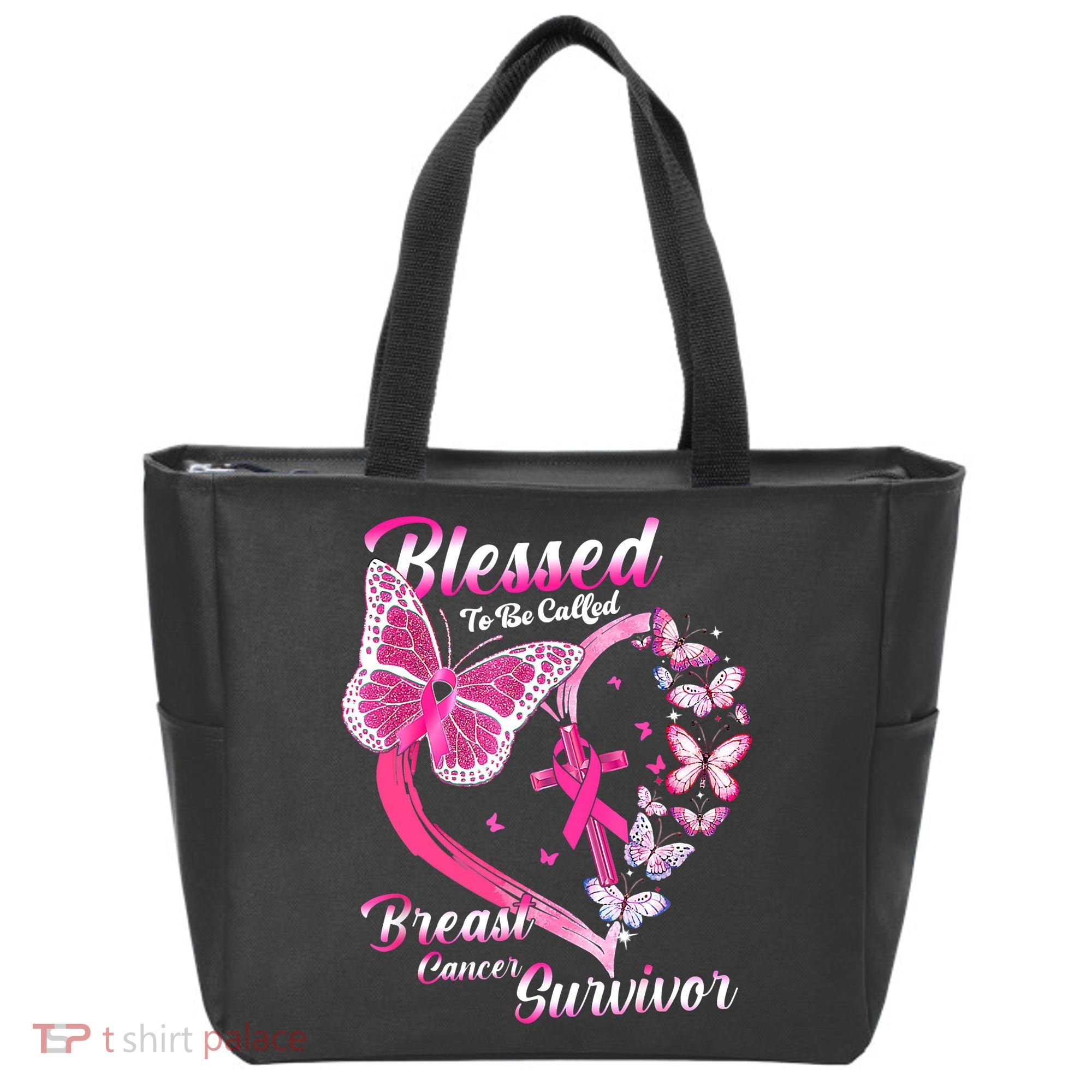 Pink Butterfly Blessed To Be Called Breast Cancer Survivor Tote Bag