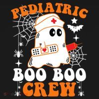 Pediatric Boo Boo Crew Great Gift Funny Nurse Ghost Halloween Gift Bucket Hat thumb 4