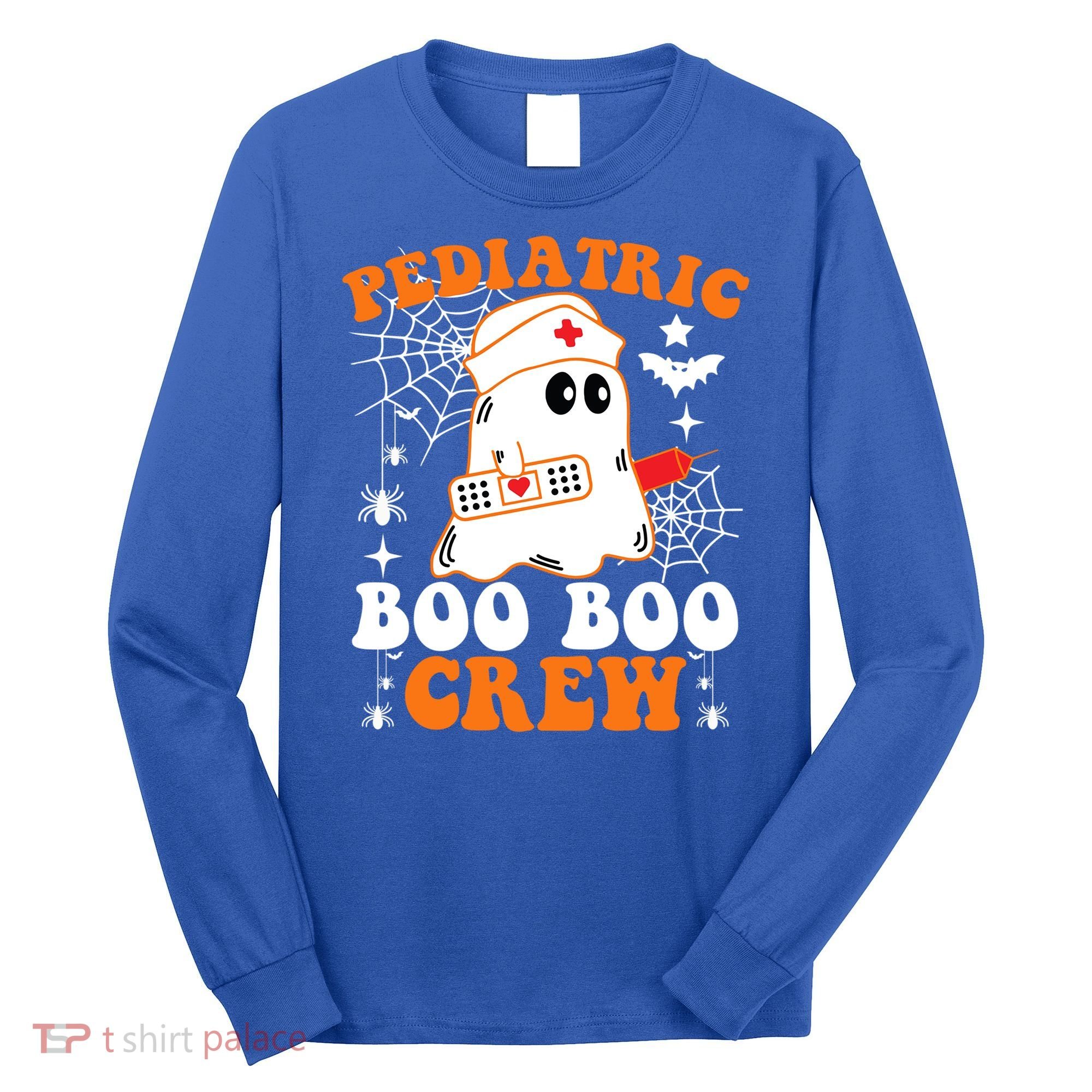 Pediatric Boo Boo Crew Great Gift Funny Nurse Ghost Halloween Gift Long Sleeve Shirt