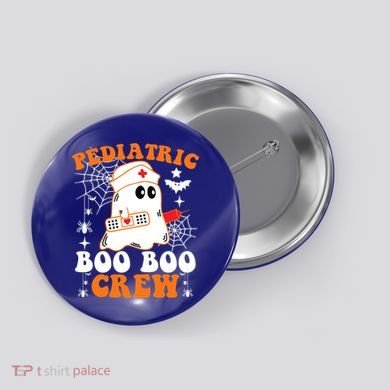 Pediatric Boo Boo Crew Great Gift Funny Nurse Ghost Halloween Gift Button