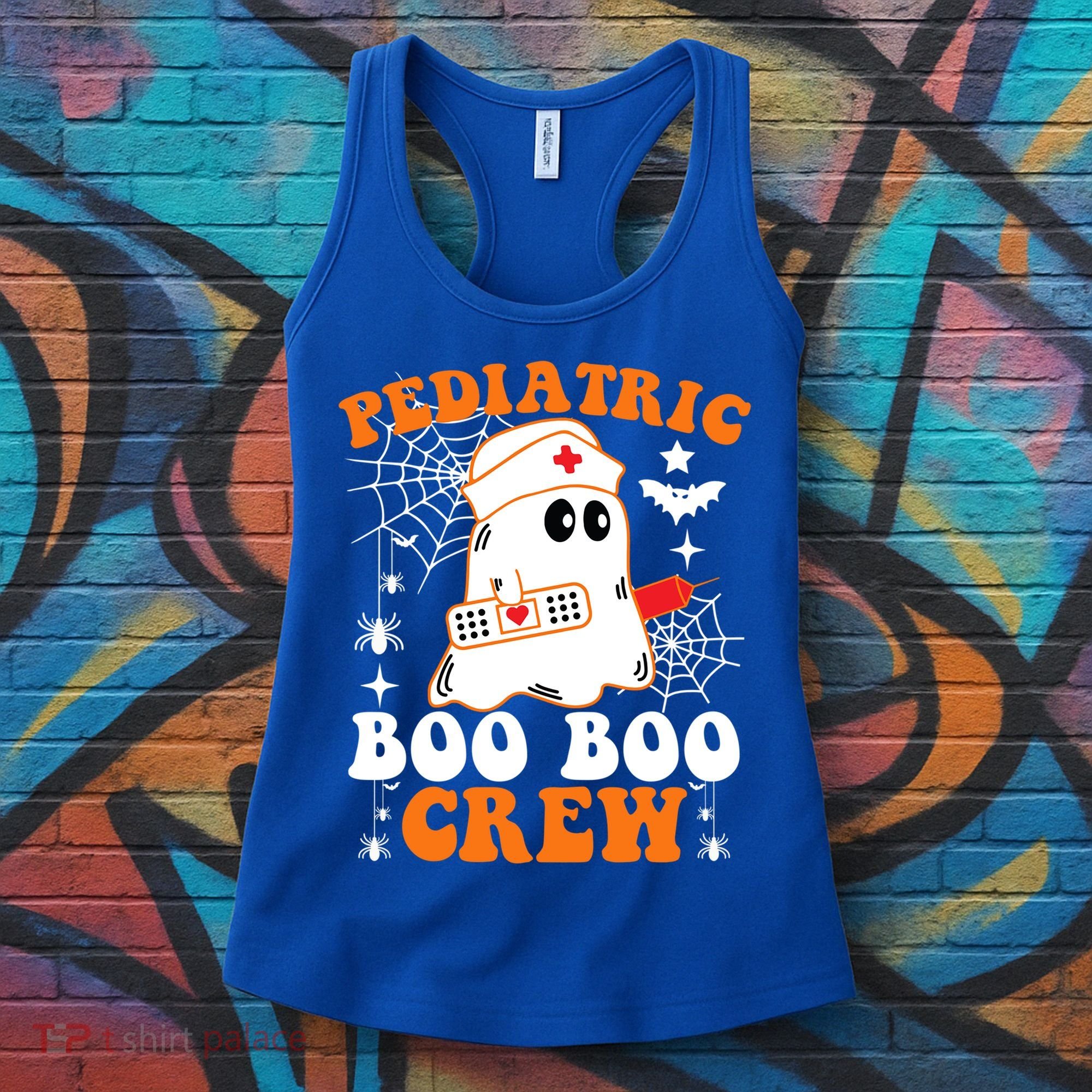 Pediatric Boo Boo Crew Great Gift Funny Nurse Ghost Halloween Gift Women's Tank Top