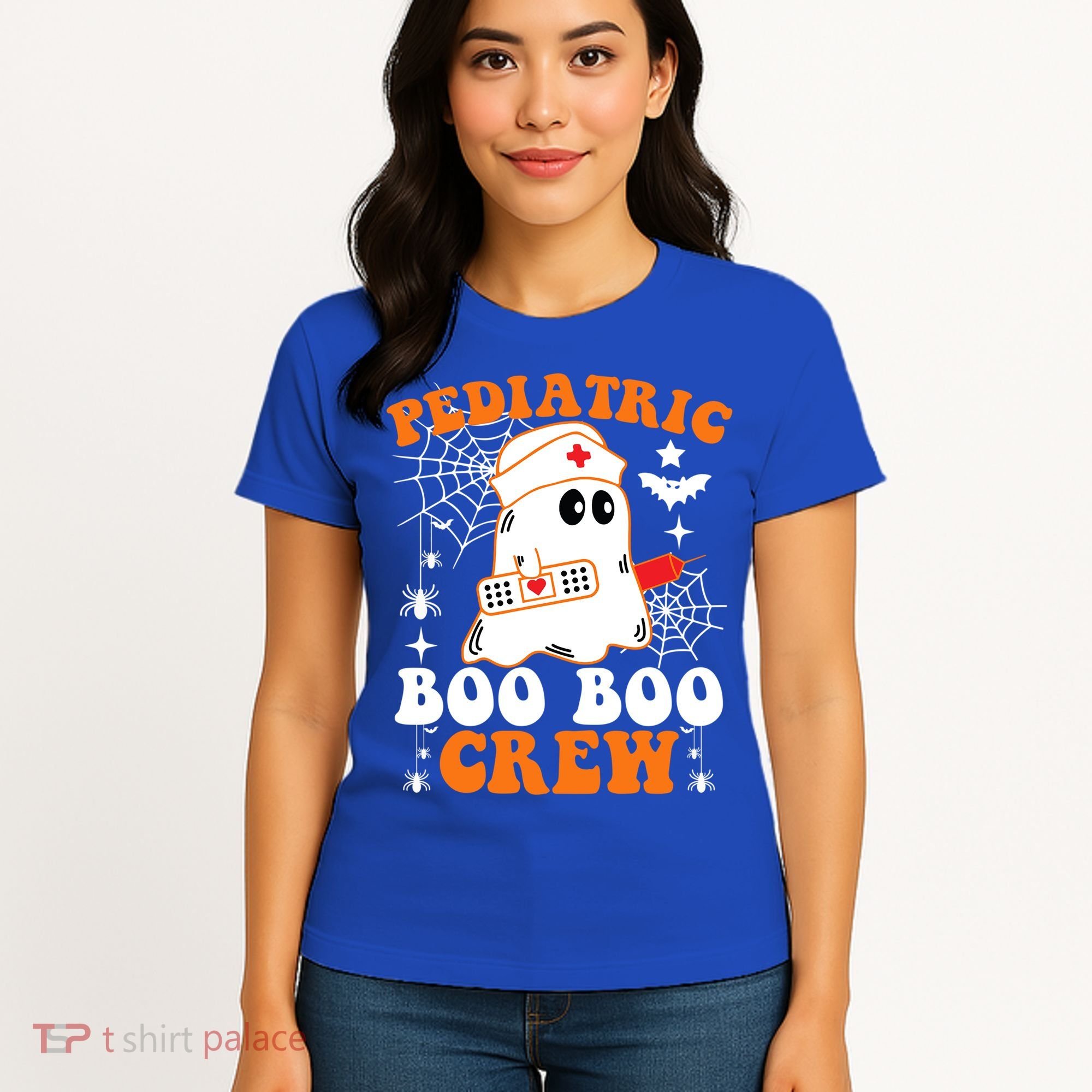 Pediatric Boo Boo Crew Great Gift Funny Nurse Ghost Halloween Gift Women's T-Shirt