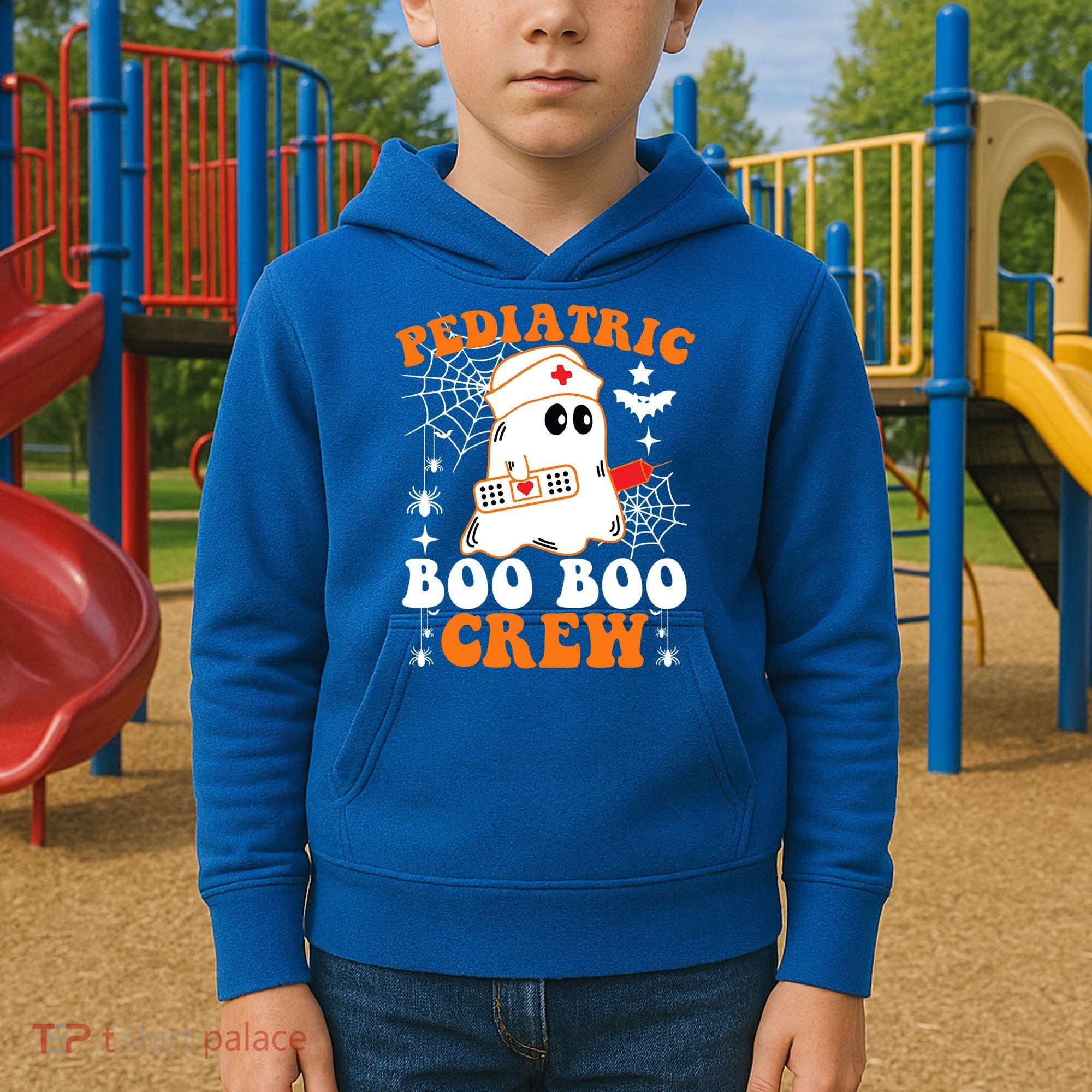 Pediatric Boo Boo Crew Great Gift Funny Nurse Ghost Halloween Gift Kids Hoodie