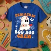 Pediatric Boo Boo Crew Great Gift Funny Nurse Ghost Halloween Gift Kids T-Shirt thumb 3