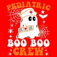 Pediatric Boo Boo Crew Great Gift Funny Nurse Ghost Halloween Gift Santa Hat thumb 1