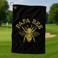 Papa Bee Beekeeper Funny FatherS Day Bee Lover Gift Golf Towel thumb 1