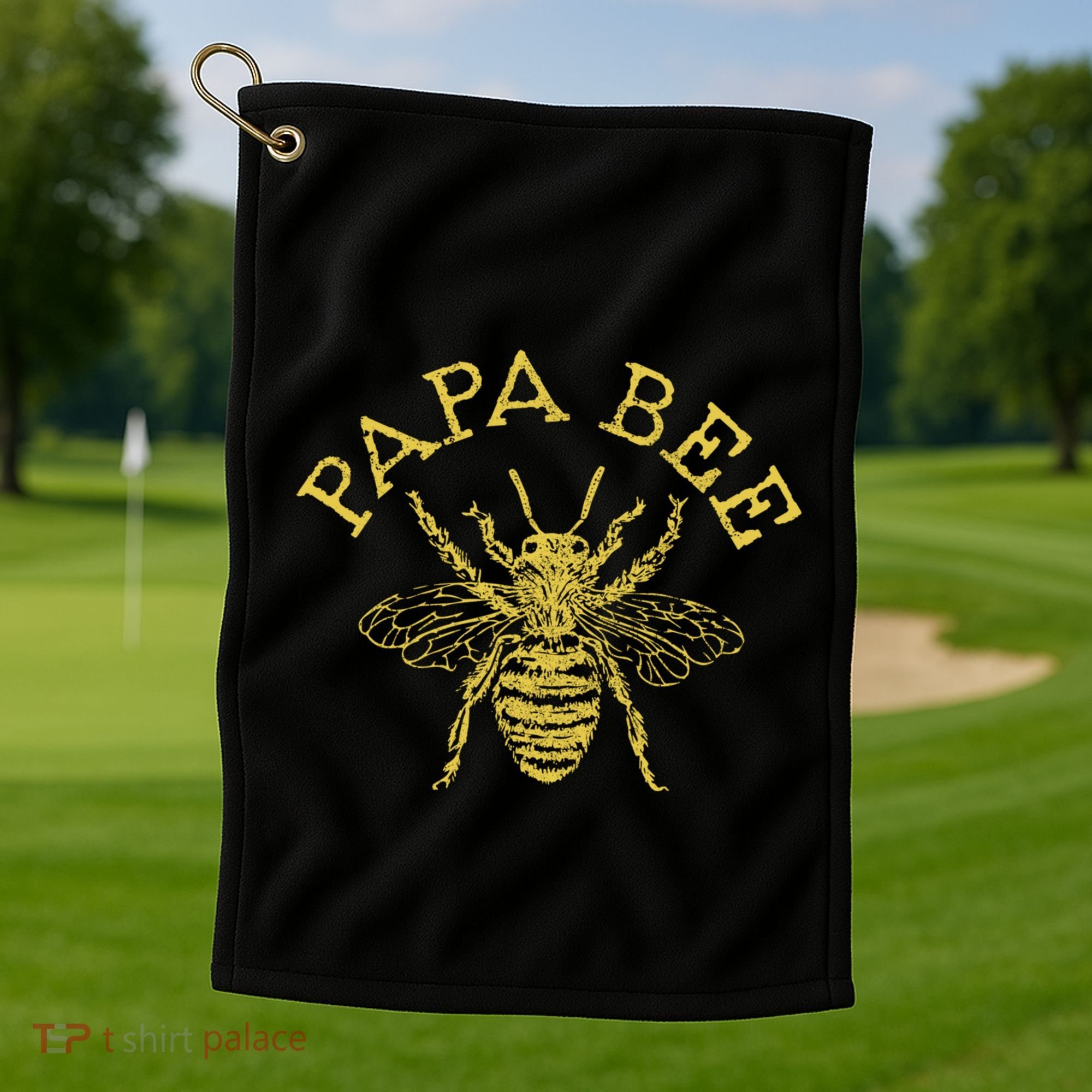 Papa Bee Beekeeper Funny FatherS Day Bee Lover Gift Golf Towel