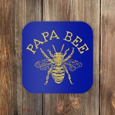 Papa Bee Beekeeper Funny FatherS Day Bee Lover Gift Coaster
