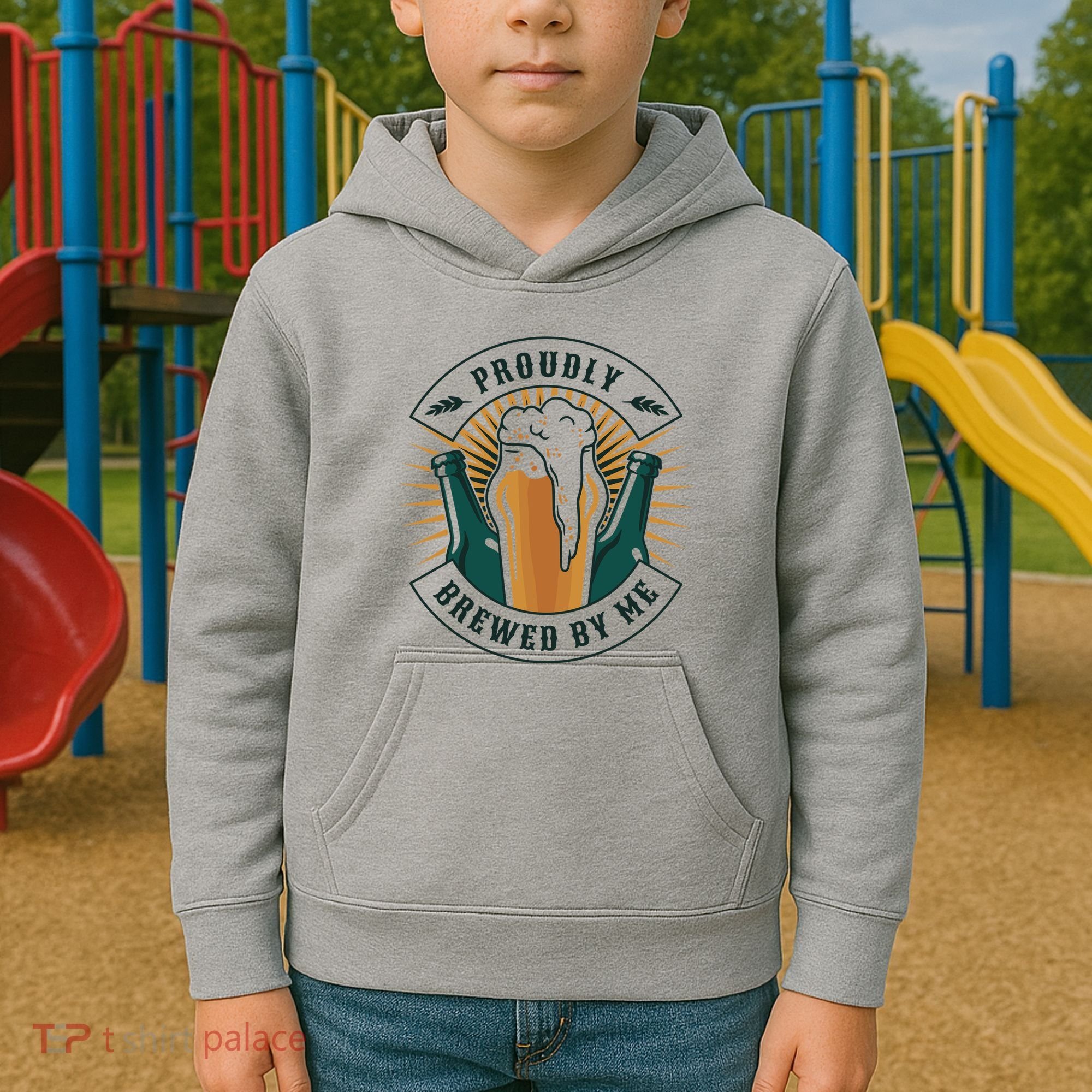 Proudly Brewed By Me Beer Kids Hoodie