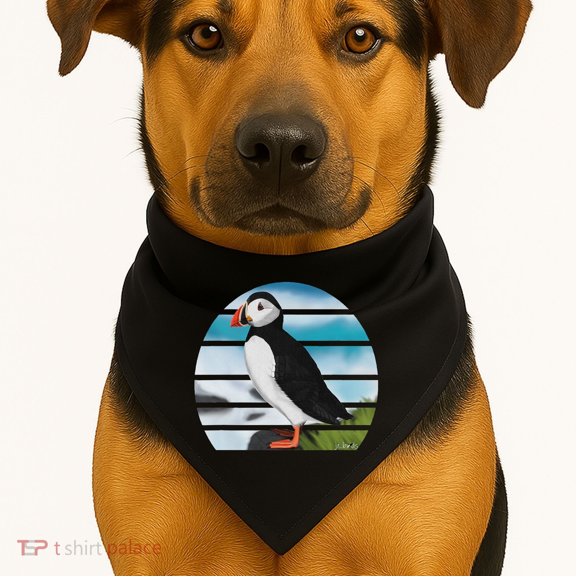 Puffin Bird Birder Ornithologist Biologist Birdwatcher USA-Made Doggie Bandana