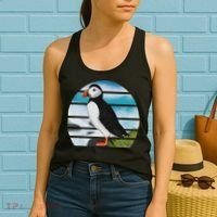 Puffin Bird Birder Ornithologist Biologist Birdwatcher Women's Tank Top thumb 2