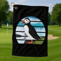 Puffin Bird Birder Ornithologist Biologist Birdwatcher Golf Towel thumb 1