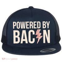 Powered By Bacon Flat Bill Trucker Hat thumb 0