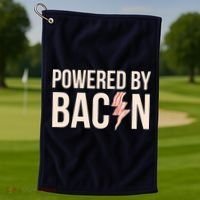 Powered By Bacon Golf Towel thumb 1