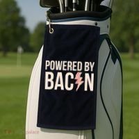 Powered By Bacon Golf Towel thumb 2