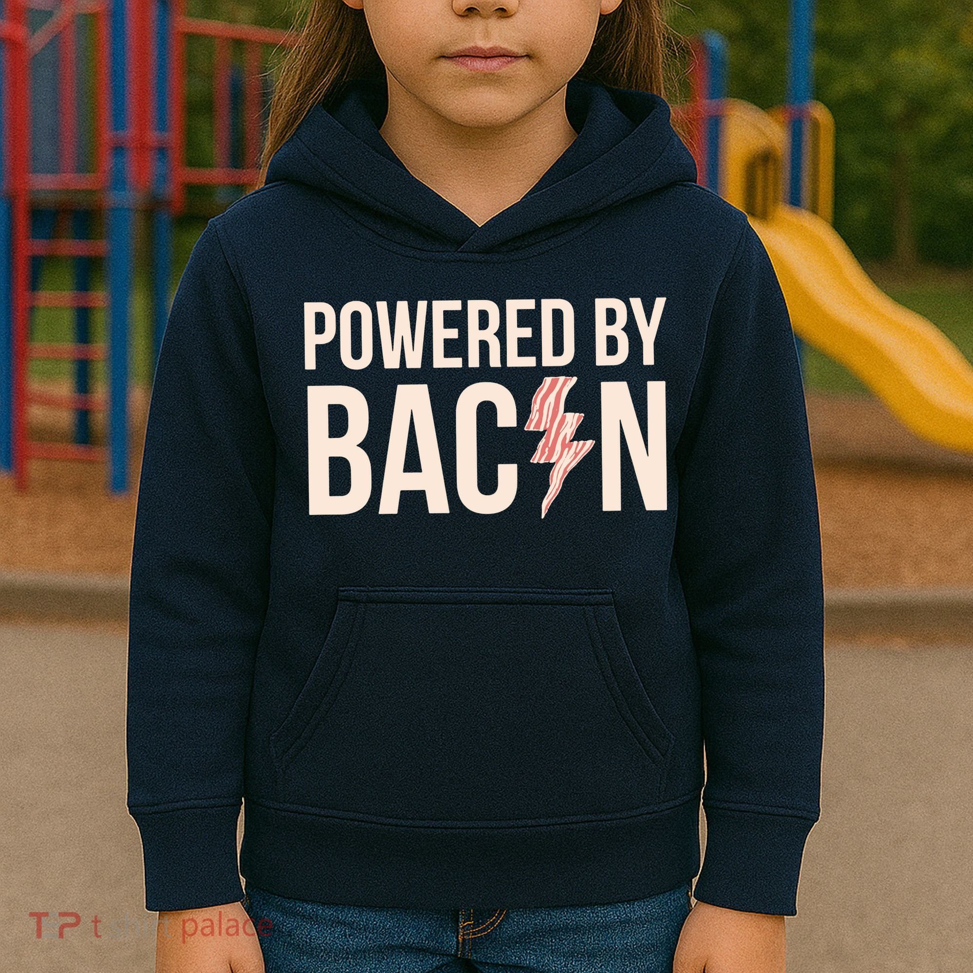 Powered By Bacon Kids Hoodie