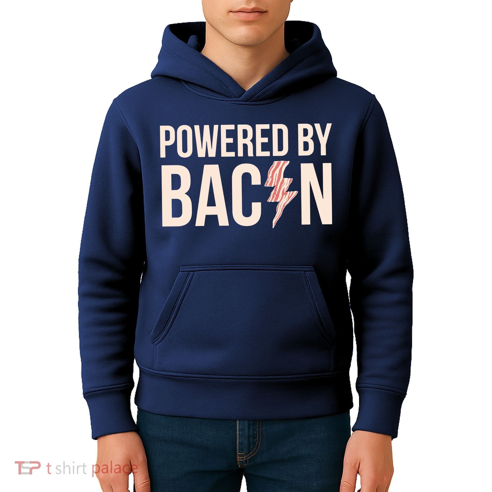 Powered By Bacon Kids Hoodie