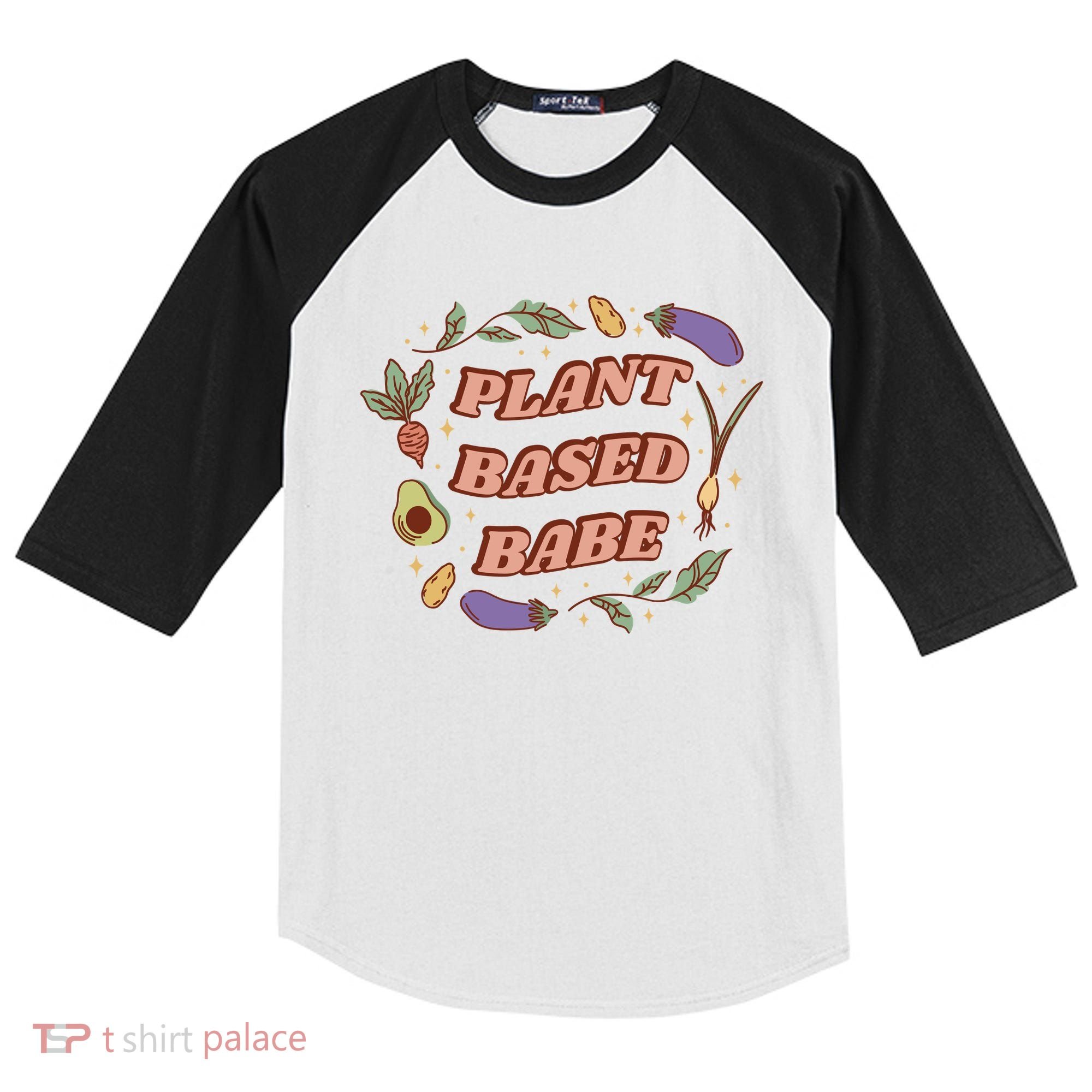 Plant Based Babe Vegan Life Kids Colorblock Raglan Jersey