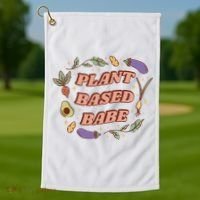 Plant Based Babe Vegan Life Golf Towel thumb 1