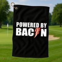 Powered By Bacon Golf Towel thumb 1