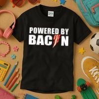 Powered By Bacon Kids T-Shirt thumb 3
