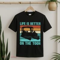 Pontoon Boat Boating Fathers Gift Life Is Better On The Toon T-Shirt thumb 2