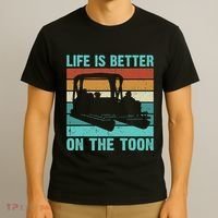 Pontoon Boat Boating Fathers Gift Life Is Better On The Toon T-Shirt thumb 3